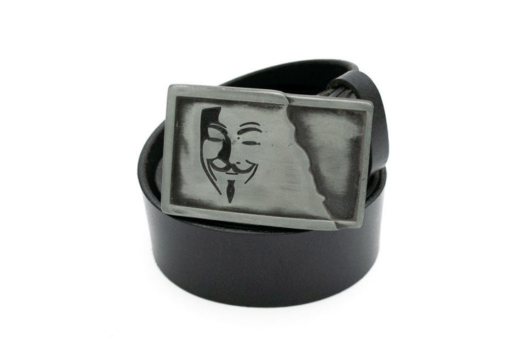 Δερμάτινη αντρική ζώνη ''Anonymous'' μαύρη