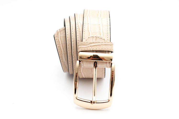 Γυναικεία ζώνη ''Karen'' μπεζ με croco pattern